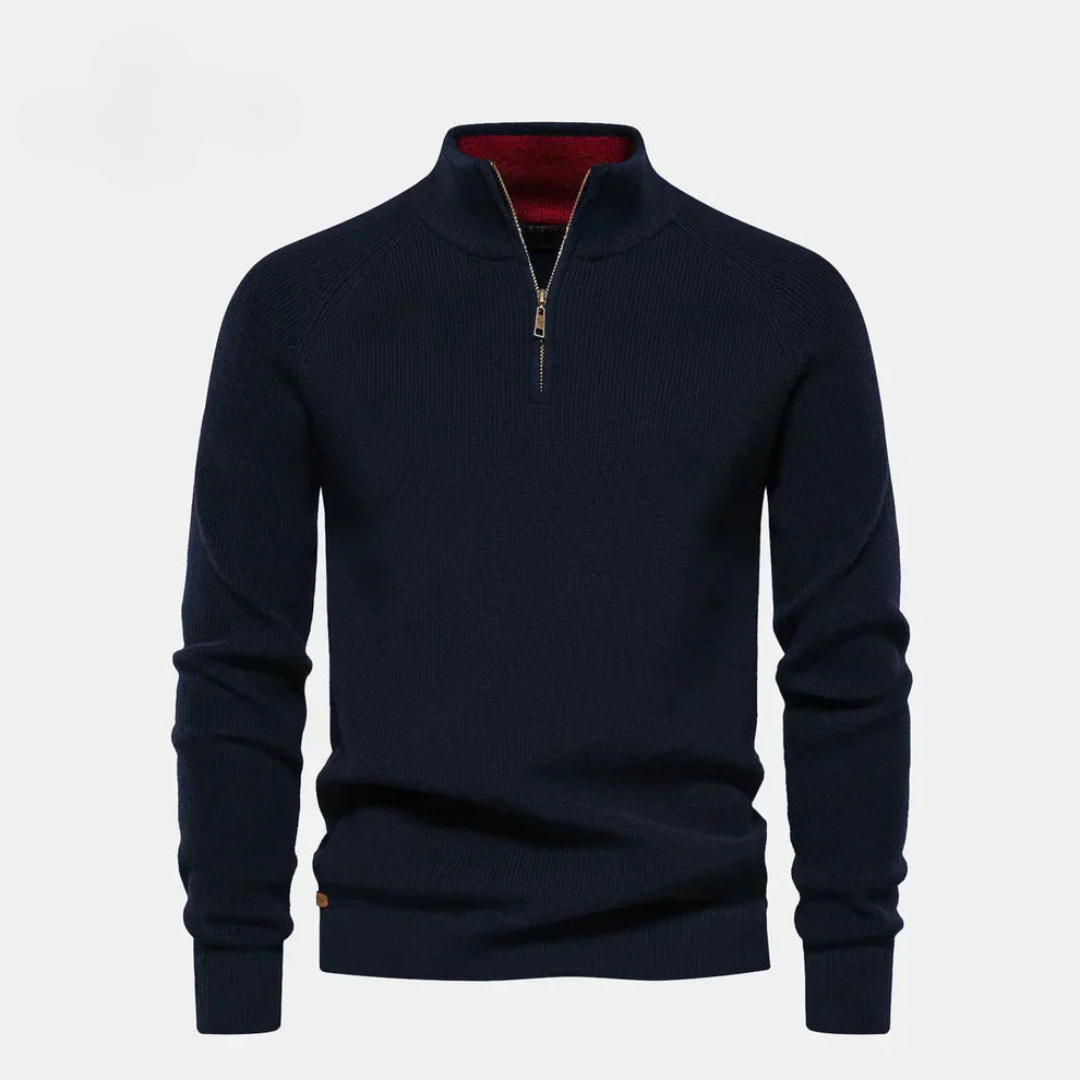 Zipped Collar Sweater